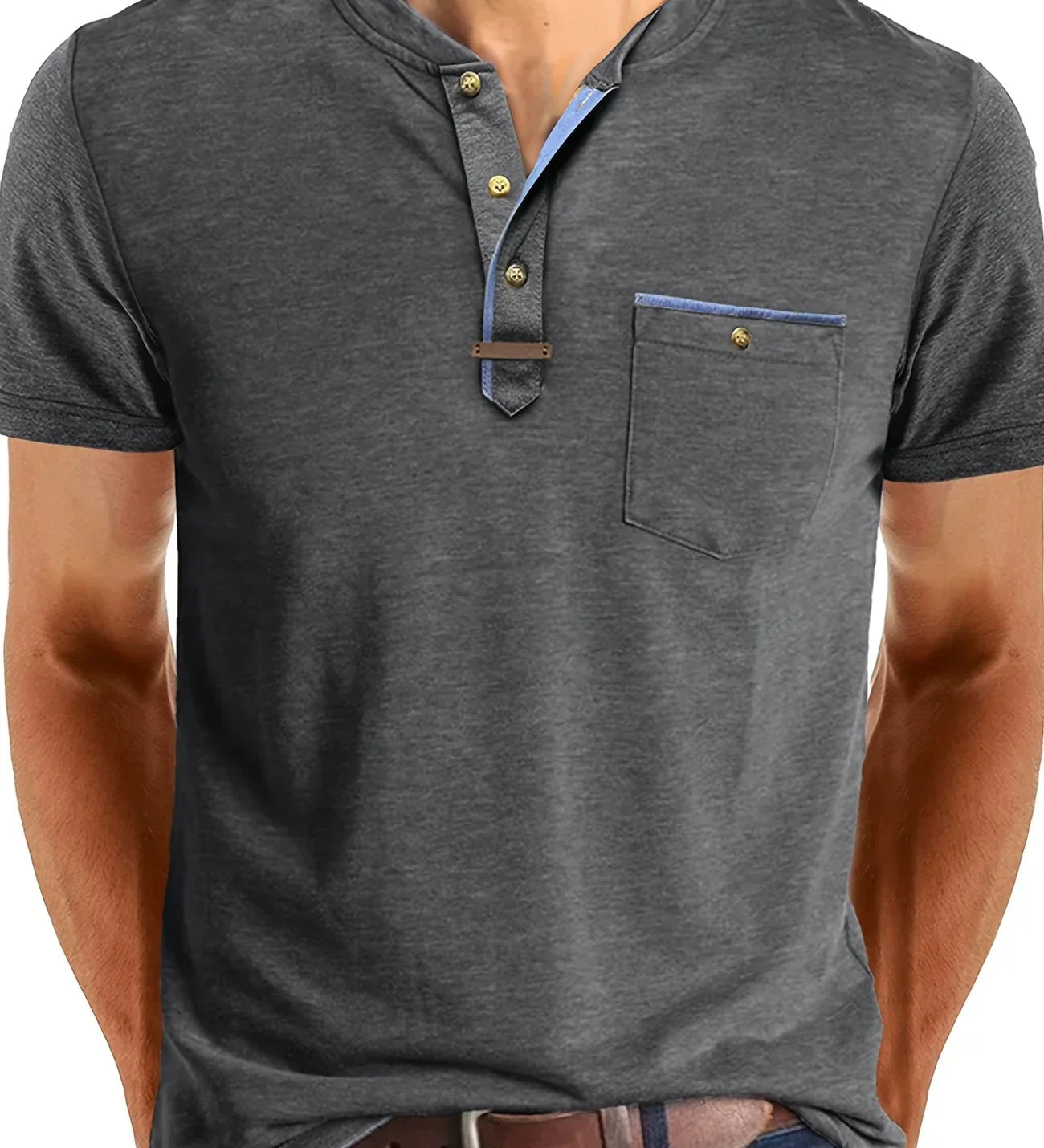 Теодора - Стилна тениска с кръгло деколте и джоб