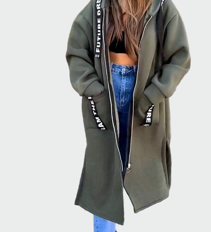 Татяна - Дълго палто с качулка