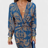 Калина - Миди рокля с V-образно деколте