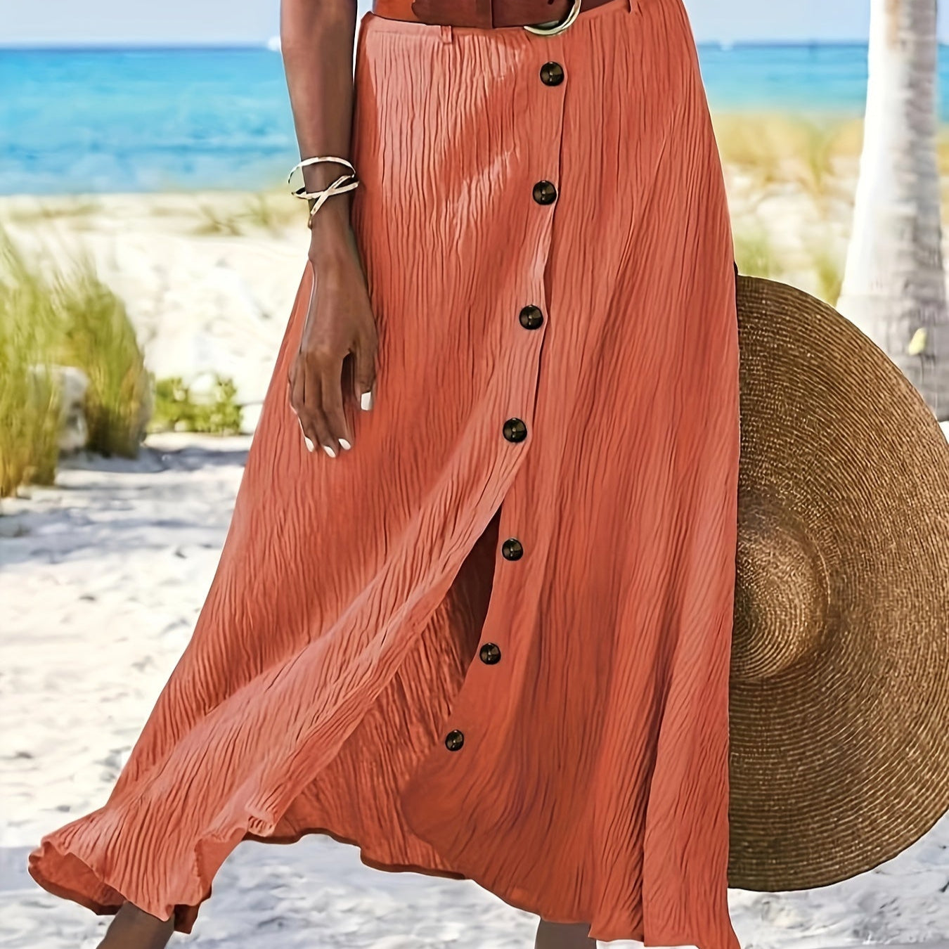 Мария - Полупрозрачна Миди Поличка с Разцепка