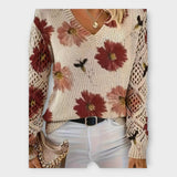 Яна - Плетен Пуловер с Дантелени Детайли