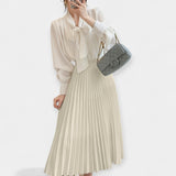 Десислава - Дълга Плисирана Сатенена Пола