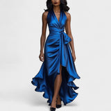 Елена - Сатенена официална рокля с волани