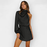 Елена - Асиметрична Сатенена Рокля