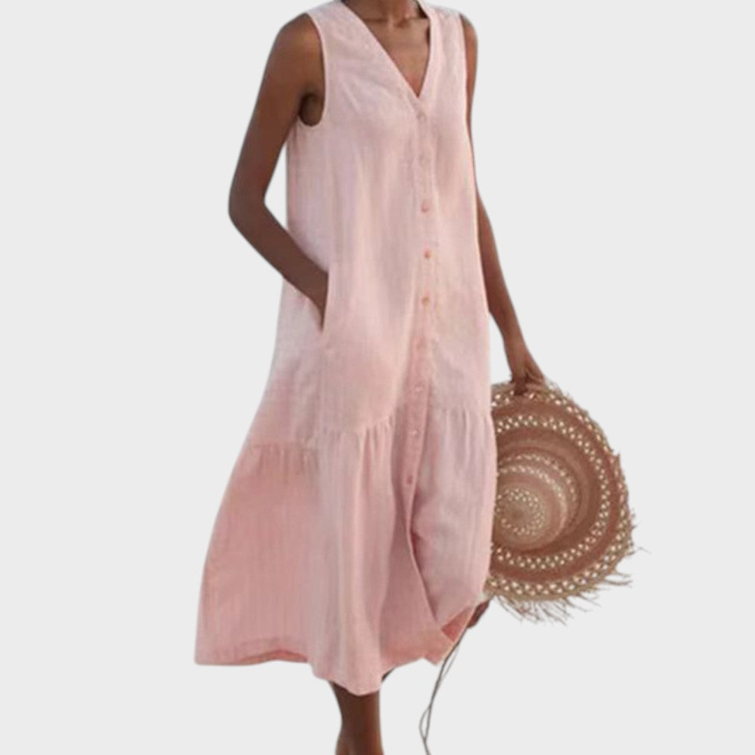 Мария - Стилна и Подходяща Рокля с V-Изряз