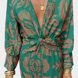 Татяна - Рокля с V Изрез и Преден Чвор