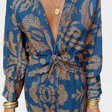 Татяна - Рокля с V Изрез и Преден Чвор