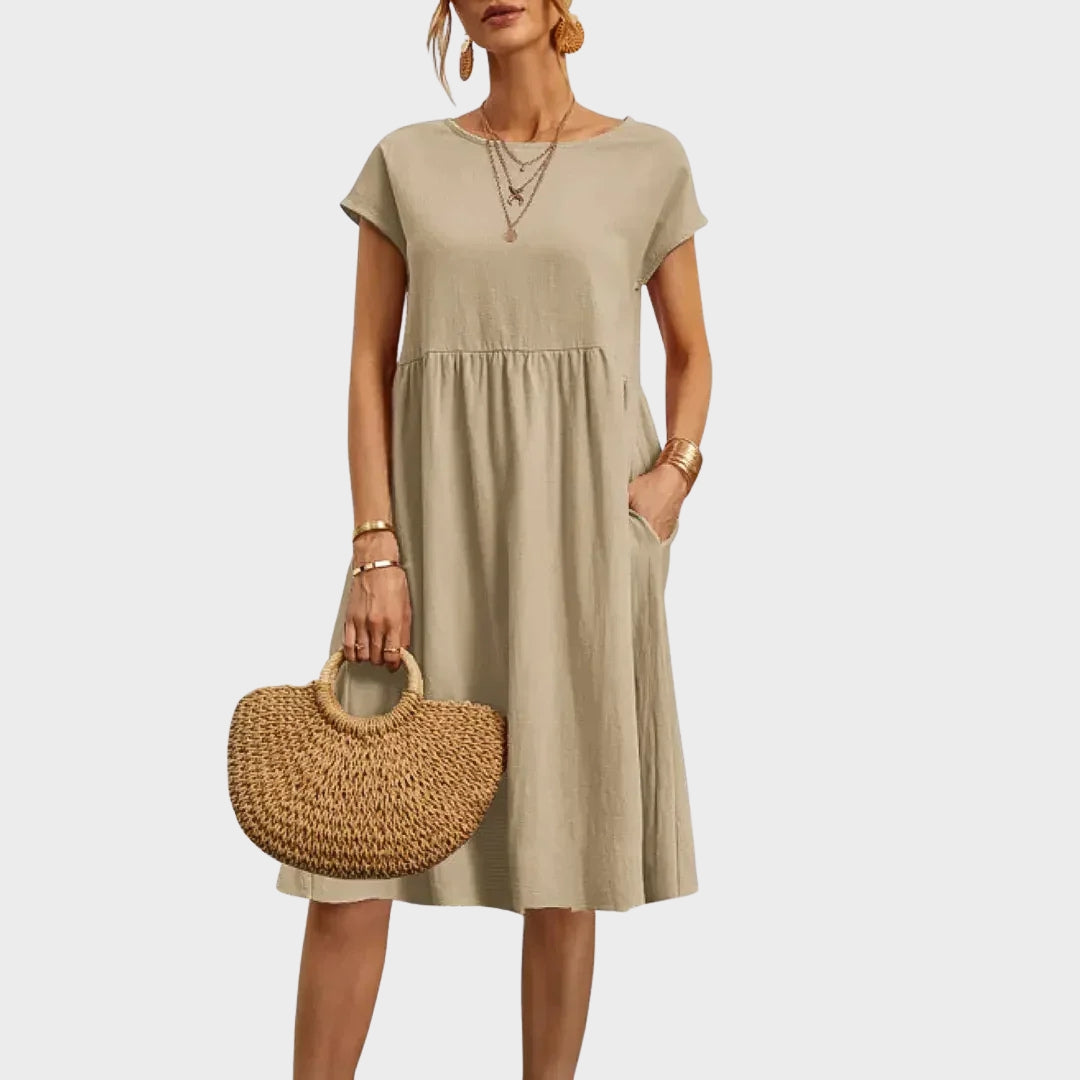 Теодора - Простичка рокля с джобове