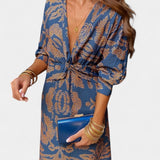 Татяна - Рокля с V Изрез и Преден Чвор