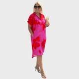 Виктория - Рокля с цветен десен