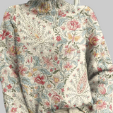 Виктория - Винтидж Пейсли Тениска с Висок Врат