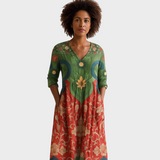 Десислава - Дълга рокля с винтидж цветен принт