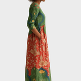 Десислава - Дълга рокля с винтидж цветен принт