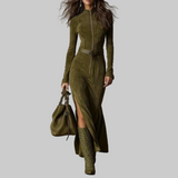 Елена - Дълга суедова рокля Алесия