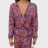 Калина - Миди рокля с V-образно деколте