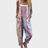 Татяна - Ежедневен разкроен цветен гащеризон