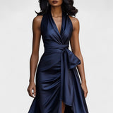 Елена - Сатенена официална рокля с волани