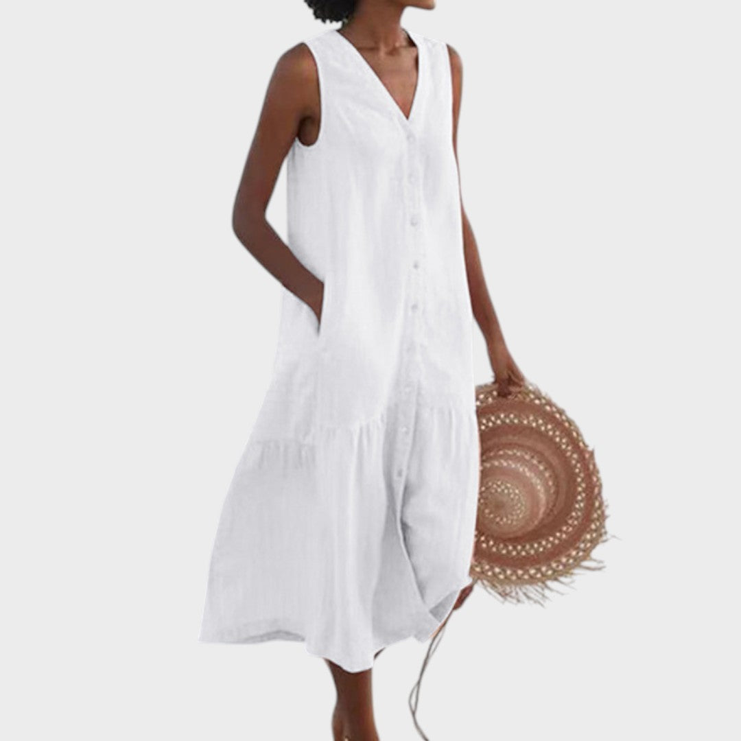 Мария - Стилна и Подходяща Рокля с V-Изряз