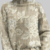 Теодора - Вечна винтидж цветна пуловер с висока яка