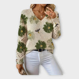 Яна - Плетен Пуловер с Дантелени Детайли