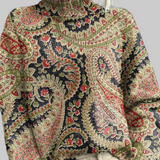 Магдалена - Винтидж цветен пуловер с висока яка