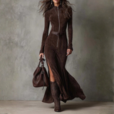 Елена - Дълга суедова рокля Алесия