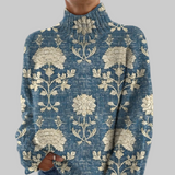 Десислава - Вечен цветен пуловер с висока яка