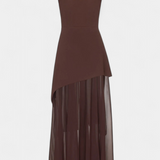 Деница - Рокля без Ръкави от Шифон с Боков Разрез