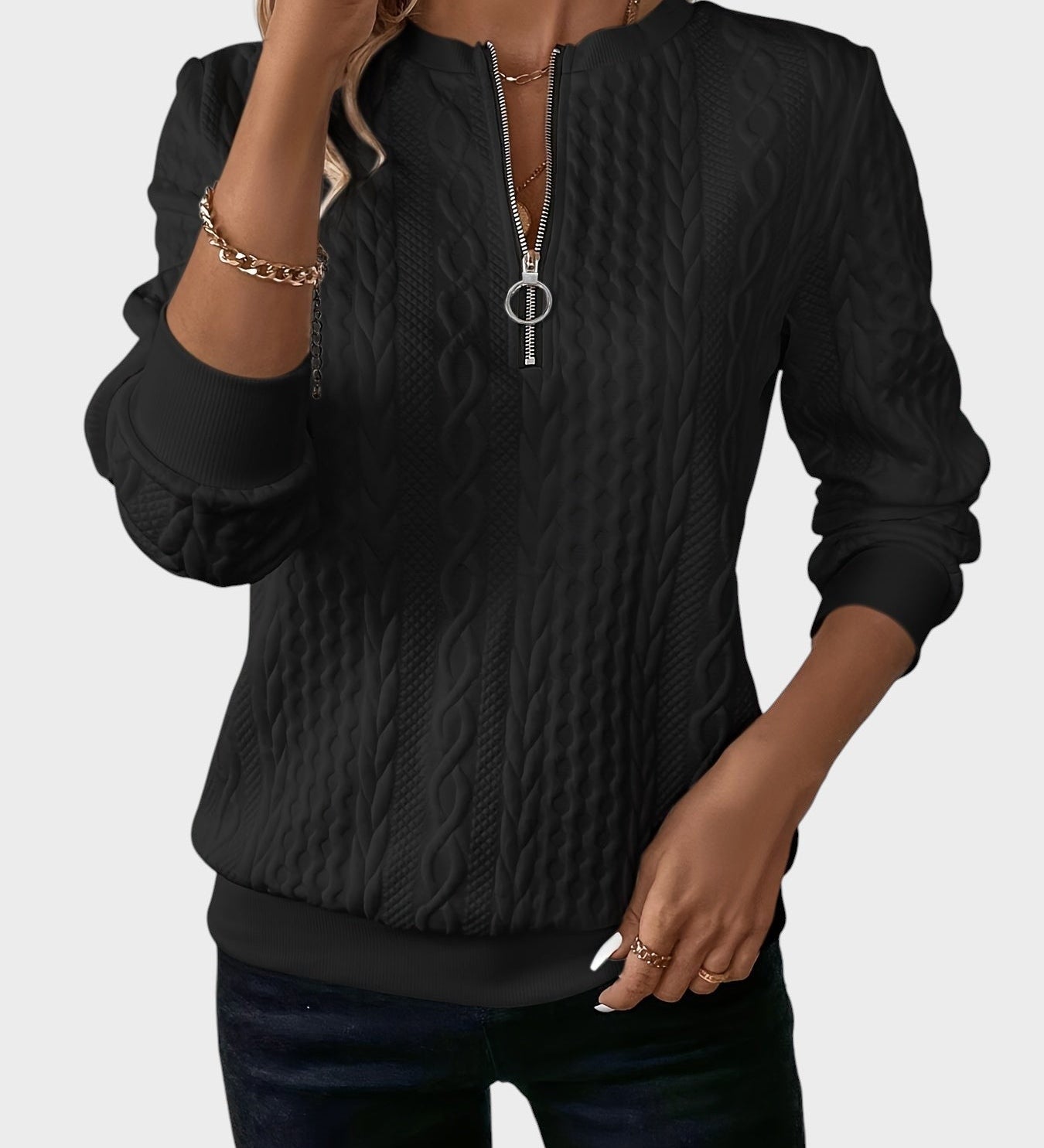 Милена - Дамски пуловер от плетиво