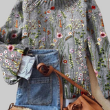 Евгения - Класически винтидж цветен пуловер