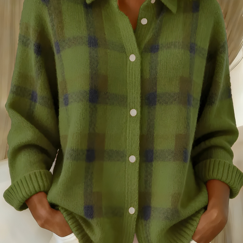 Виктория - Кардиган от Мек Плетивен Текстил с Каре