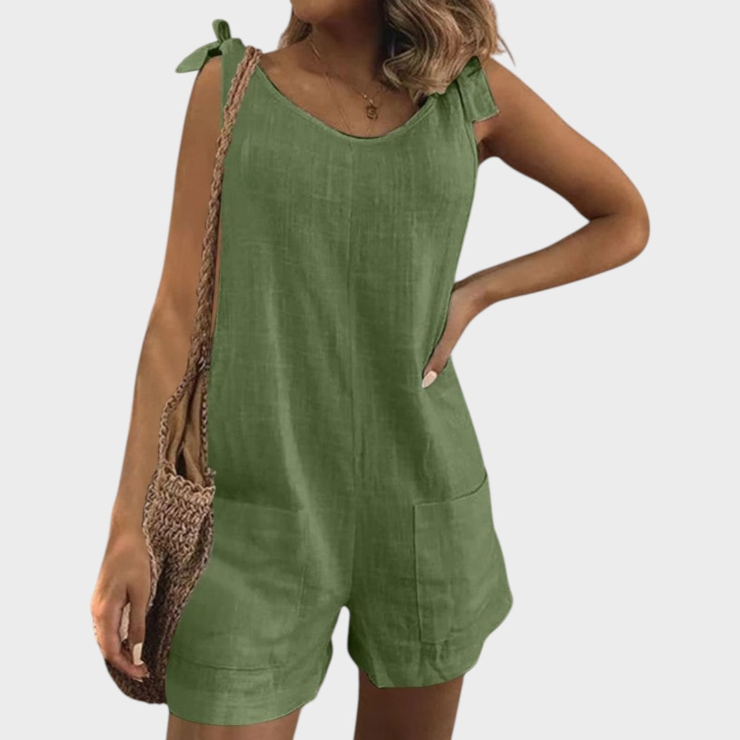 Катя - Комбинезон с връзки на раменете и джобове