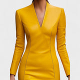 Виктория - Тясна рокля от изкуствена кожа