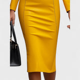 Виктория - Тясна рокля от изкуствена кожа