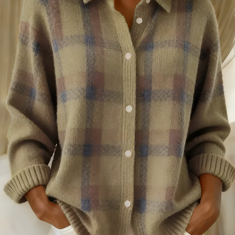 Виктория - Кардиган от Мек Плетивен Текстил с Каре