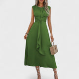 Елена - Елегантна безръка макси рокля с кръгло деколте