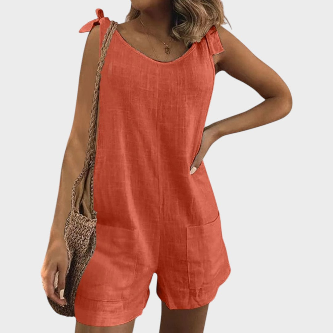 Катя - Комбинезон с връзки на раменете и джобове