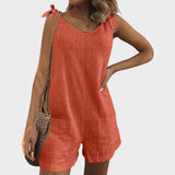 Катя - Комбинезон с връзки на раменете и джобове