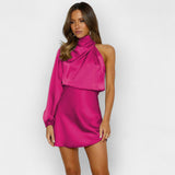 Елена - Асиметрична Сатенена Рокля