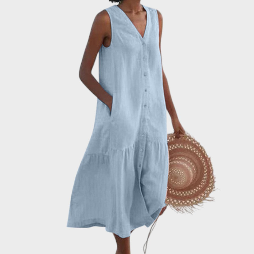 Мария - Стилна и Подходяща Рокля с V-Изряз