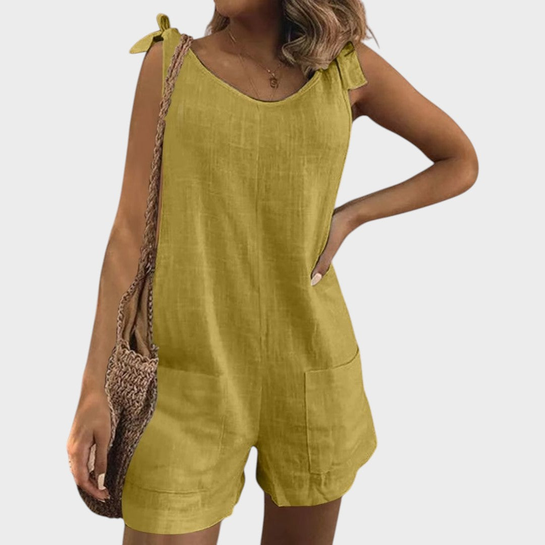 Катя - Комбинезон с връзки на раменете и джобове