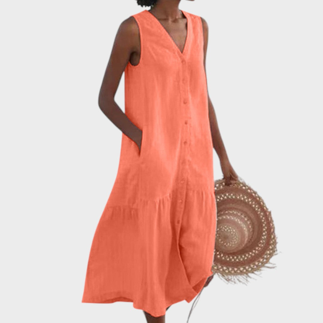 Мария - Стилна и Подходяща Рокля с V-Изряз