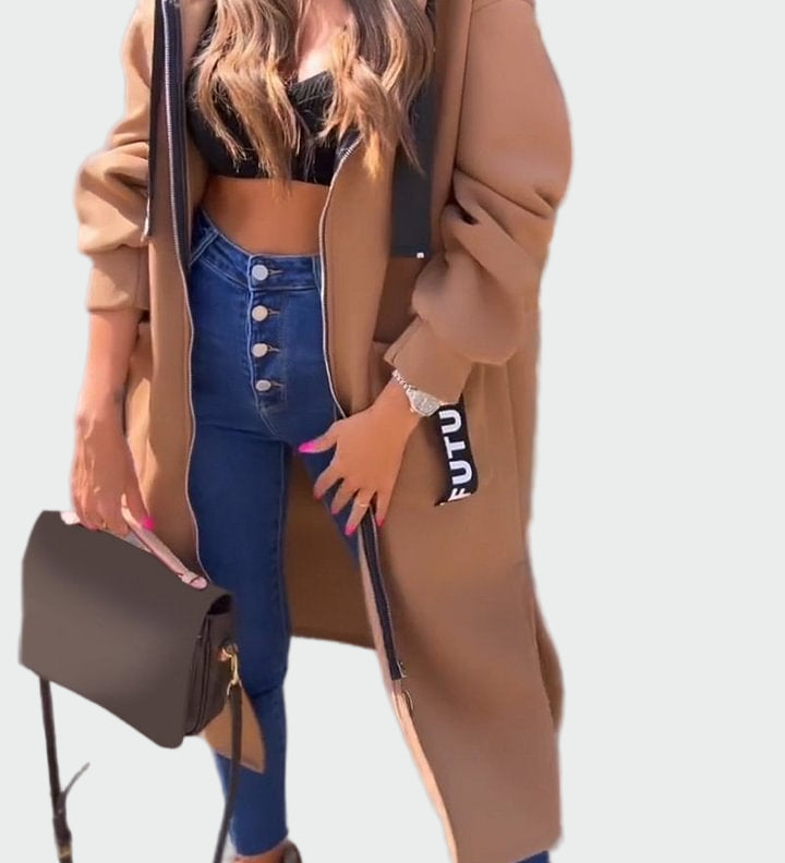 Татяна - Дълго палто с качулка