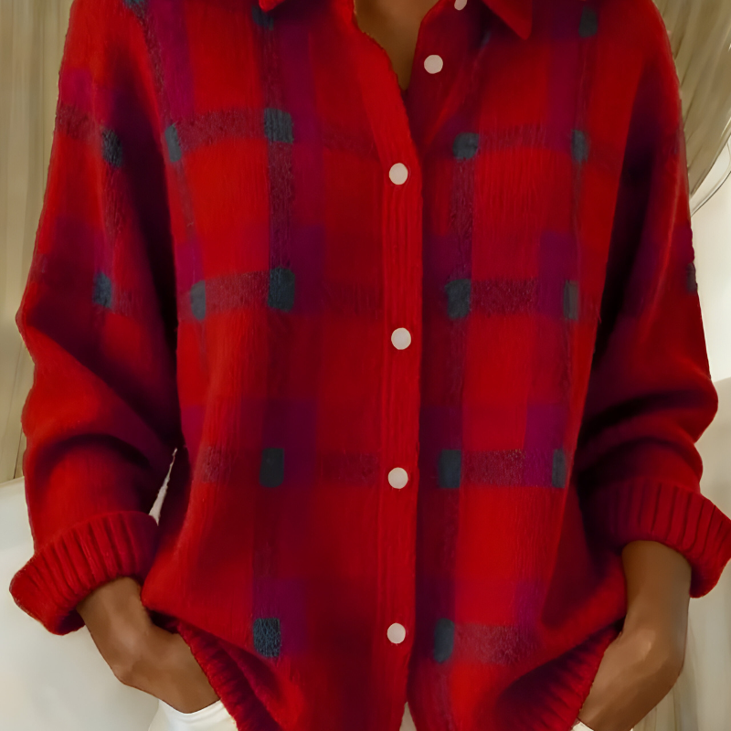 Виктория - Кардиган от Мек Плетивен Текстил с Каре