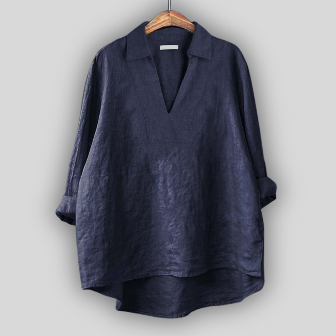 Катя - Линена блуза Сребриста Финеса