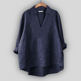 Катя - Линена блуза Сребриста Финеса