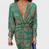 Калина - Миди рокля с V-образно деколте