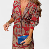 Татяна - Рокля с V Изрез и Преден Чвор