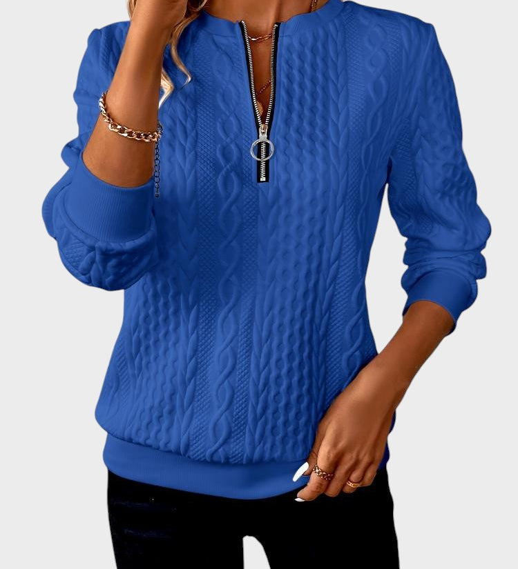 Милена - Дамски пуловер от плетиво