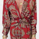 Татяна - Рокля с V Изрез и Преден Чвор